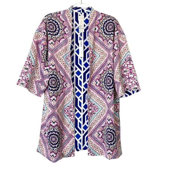 NEW Chicos Kimono Women’s Size 2 US Large Petite Beach Vacation - Picture 1 of 11